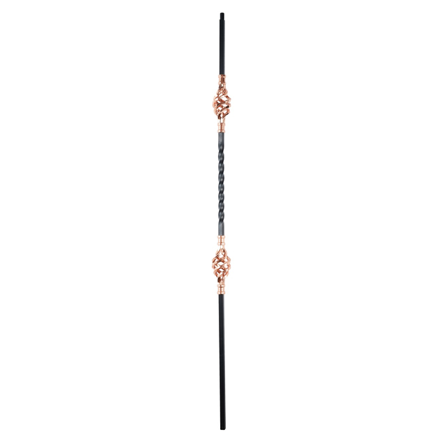 Iron Solid Double Golden Basket Baluster